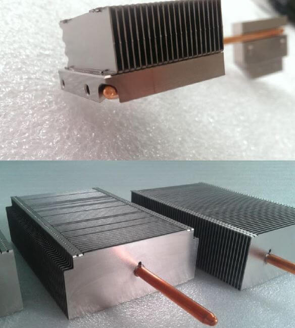 Heat pipes embedded in aluminium heatsink base