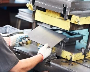 Press brake forming process on metal part